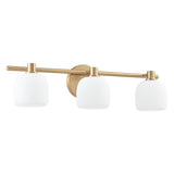 Valentina 24-inch 3-light Champagne Gold Vanity Light with Etched Opal Glass Shades