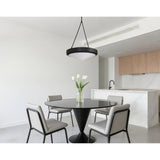 Agate 20-inch 4-light Matte Black Pendant Light with Opal Glass Shade