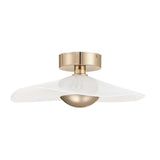 Novella 18-inch Polished Gold LED Convertible Pendant with White Glazed Ceramic Shade