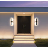 Jacks 36-inch Textured Black 5CCT LED Exterior Wall Sconce