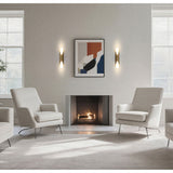 Crescendo 18-inch 2-light Natural Brass Wall Sconce with Alabaster Glass