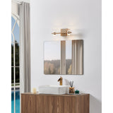 Blake 16-inch 4-light Champagne Gold and Polished Nickel 5CCT LED Vanity Light with Clear and Clear Ribbed Glass