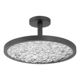 Courtney 18-inch Textured Black 5CCT LED Convertible Pendant with Clear Water Glass