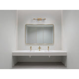 Gilford 24-inch 3-light Champagne Gold Vanity Light with Clear Glass Shades