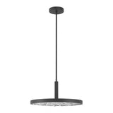 Courtney 18-inch Textured Black 5CCT LED Convertible Pendant with Clear Water Glass