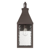 Glencrest 23-inch 1-light Dark Bronze Exterior Wall Sconce with Clear Water Glass