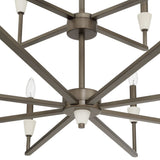 Montclair 38-inch 12-light Forged Bronze and Natural Alabaster Chandelier