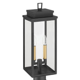 Hillside 20-inch 2-light Textured Black Exterior Post Light with Clear Glass