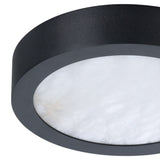 Argyle 8-inch Textured Black and Natural Alabaster 5CCT LED Flush Mount