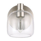 Valentina 5-inch 1-light Brushed Nickel Vanity Light with Clear Glass Shade