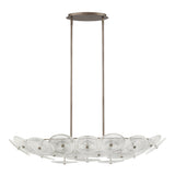 Avril 42-inch 8-light Forged Bronze Chandelier with Clear Starburst Glass Shade