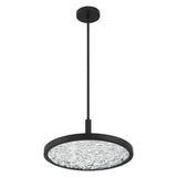 Courtney 18-inch Textured Black 5CCT LED Convertible Pendant with Clear Water Glass