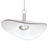 Novella 24-inch Polished Nickel LED Convertible Pendant with Clear Ribbed Glass Shade