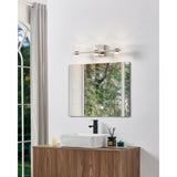 Blake 25-inch 6-light Polished Nickel and Champagne Gold 5CCT LED Vanity Light with Clear and Clear Ribbed Glass