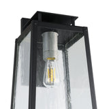 Salford 19-inch 1-light Matte Black Exterior Wall Sconce with Clear Antique Glass
