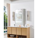 Colton 24-inch 2-light Brushed Nickel 5CCT LED Vanity Light with Etched Opal Glass Shades