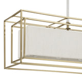 Abbey 42-inch 5-light Brass Linear Chandelier with Cream Cotton Rope Shade