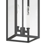 Hillside 7-inch 2-light Textured Black Exterior Pendant Light with Clear Glass