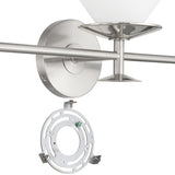 Tremolo 33-inch 3-light Brushed Nickel and Polished Nickel Vanity Light with Etched Opal Glass