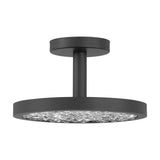 Courtney 12-inch Textured Black 5CCT LED Convertible Pendant with Clear Water Glass