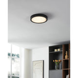 Argyle 12-inch Textured Black and Natural Alabaster 5CCT LED Flush Mount