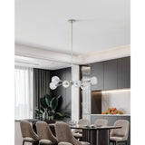 Helena 32-inch 6-light Polished Nickel Chandelier with Clear Acrylic Shades
