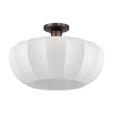 Bryony 22-inch 4-light Forged Bronze Convertible Pendant with White Synthetic Silk Shades