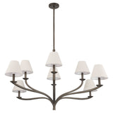 Bethany 52-inch 8-light Forged Bronze Chandelier with Natural Linen Shades