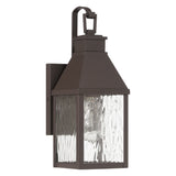 Glencrest 14-inch 1-light Dark Bronze Exterior Wall Sconce with Clear Water Glass