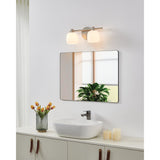 Valentina 15-inch 2-light Brushed Nickel Vanity Light with Etched Opal Glass Shades