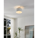Leilani 11-inch 1-light Brushed Nickel Semi-Flush Mount with Matte White Metal Shade