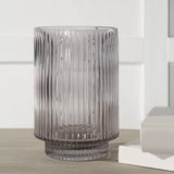 Amiens Glass Vase Grey Fluted By Renwil