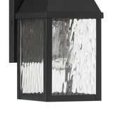 Glencrest 14-inch 1-light Textured Black Exterior Wall Sconce with Clear Water Glass