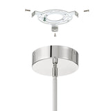 Novella 18-inch Polished Nickel LED Convertible Pendant with Clear Ribbed Glass Shade