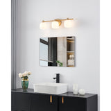 Valentina 24-inch 3-light Champagne Gold Vanity Light with Etched Opal Glass Shades