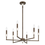 Montclair 26-inch 6-light Forged Bronze and Natural Alabaster Chandelier