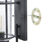 Taplow 16-inch 1-light Weathered Zinc Exterior Wall Sconce with Clear Seeded Glass Shade