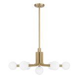 Stockholm 29-inch 7-light Champagne Gold Chandelier with Opal Glass Shades