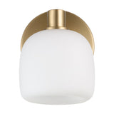 Valentina 5-inch 1-light Champagne Gold Vanity Light with Etched Opal Glass Shade
