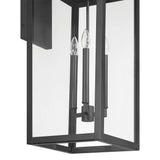Hillside 31-inch 3-light Textured Black Exterior Wall Sconce with Clear Glass