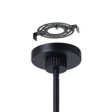 Como 18-inch 1-light Matte Black Convertible Pendant with Clear Ribbed and Opal Glass Shade