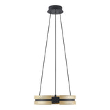 Grazia 15-inch Matte Black and Brushed Gold LED Convertible Pendant