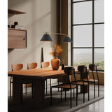 Mcgill 60-inch 2-light Natural Brass Linear Chandelier with Matte Black and Gold Metal Shades