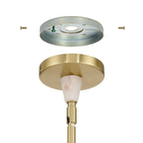 Montclair 46-inch 6-light Brushed Gold and Natural Alabaster Linear Chandelier