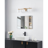 Valentina 24-inch 3-light Champagne Gold Vanity Light with Etched Opal Glass Shades