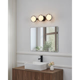 Parker 24-inch 3-light Matte Black Vanity Light with Etched Opal Glass Shades