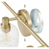 Valentina 24-inch 3-light Champagne Gold Vanity Light with Clear Glass Shades