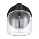 Valentina 5-inch 1-light Matte Black Vanity Light with Clear Glass Shade