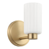 Bedminster 5-inch 1-light Champagne Gold Vanity Light with Etched Opal Ribbed Glass Shade