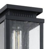 Overton 9-inch 1-light Matte Black Exterior Wall Sconce with Clear Antique Glass